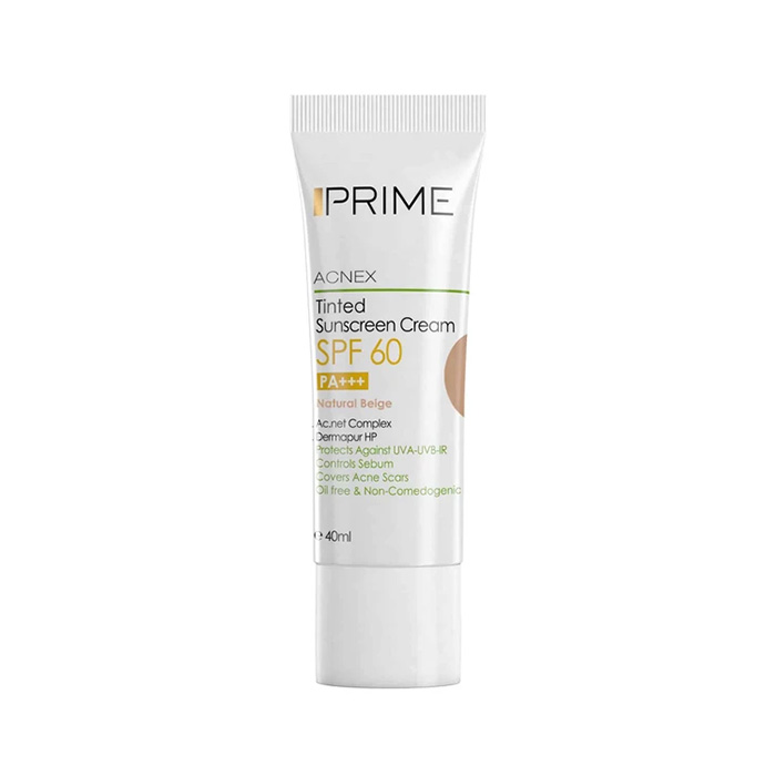 کرم ضد آفتاب رنگی SPF60 پریم رنگ بژ طبیعی حجم 40 میلی لیتر
