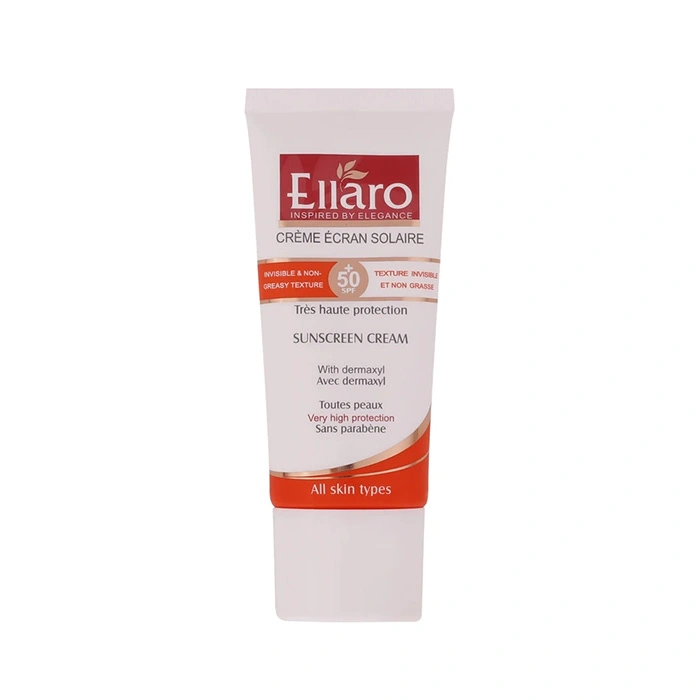 کرم ضد آفتاب بی رنگ الارو با SPF50 مناسب انواع پوست حجم 50 میلی لیتر