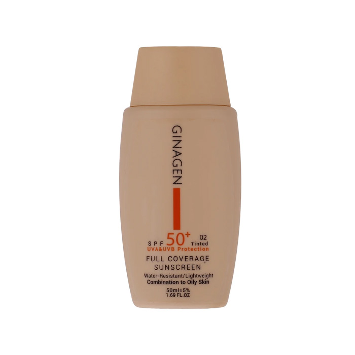 کرم ضد آفتاب ژیناژن با spf 50 مناسب پوست چرب و مختلط رنگ 02 حجم 50 میلی لیتر