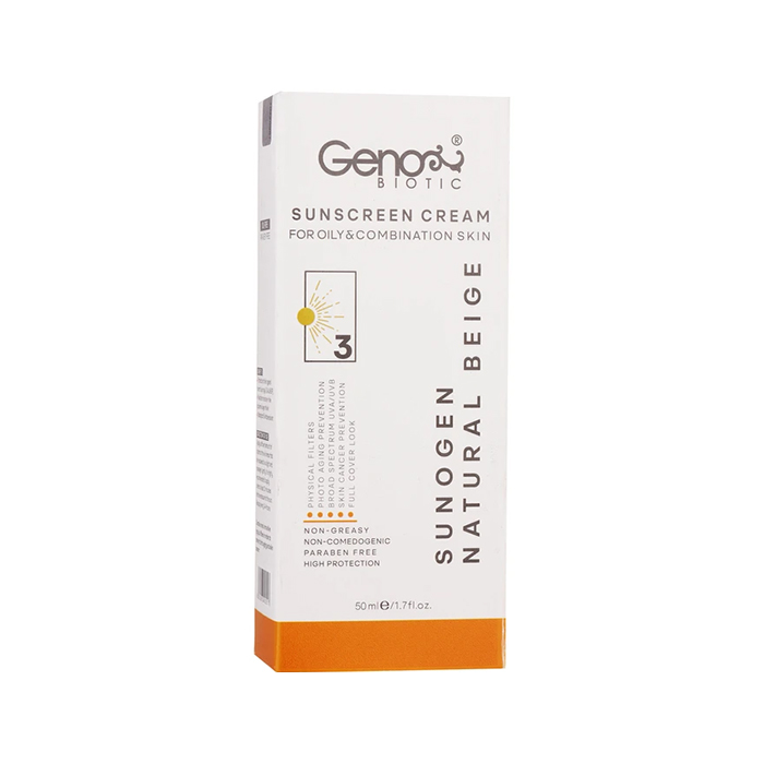 کرم ضد آفتاب مخصوص پوست چرب بژ طبیعی ژنوبایوتیک SPF50 - Image 3