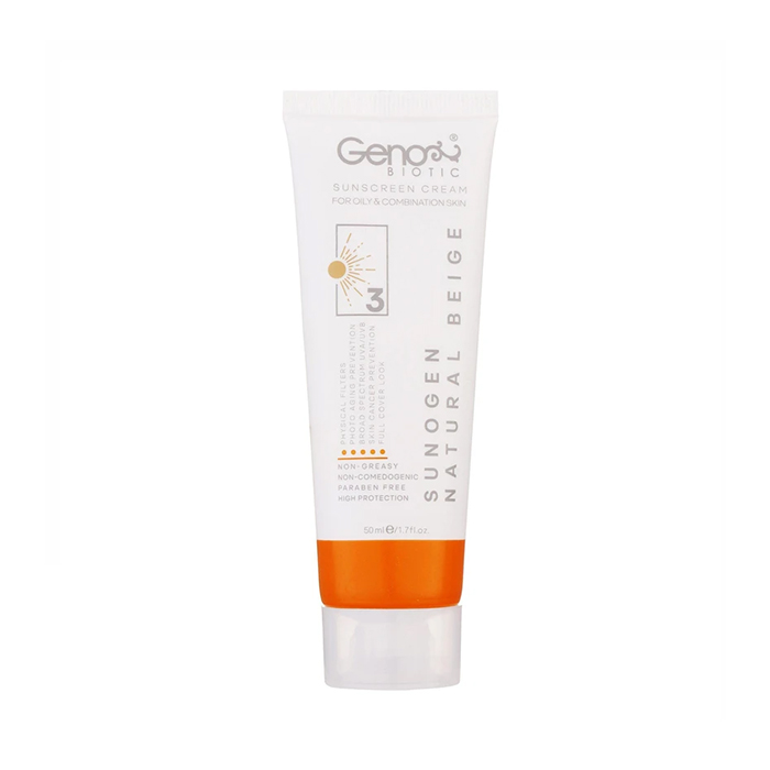 کرم ضد آفتاب مخصوص پوست چرب بژ طبیعی ژنوبایوتیک SPF50