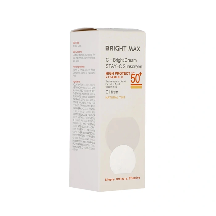 کرم ضد آفتاب برایت مکس حاوی ویتامین C رنگ طبیعی SPF50 حجم 50 میلی لیتر - Image 2