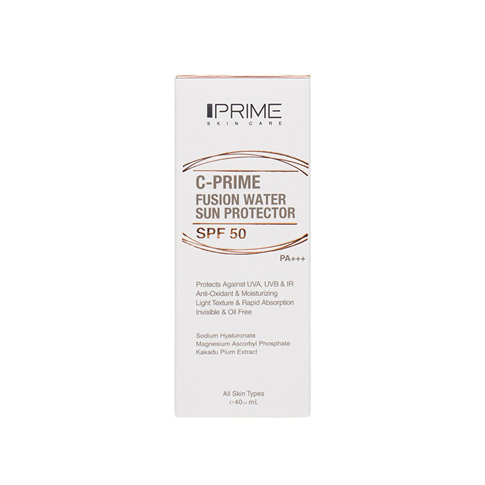 فلوئید ضد آفتاب پرایم مدل فیوژن واتر حاوی ویتامین سی با SPF50 حجم 40 میلی لیتر - Image 2
